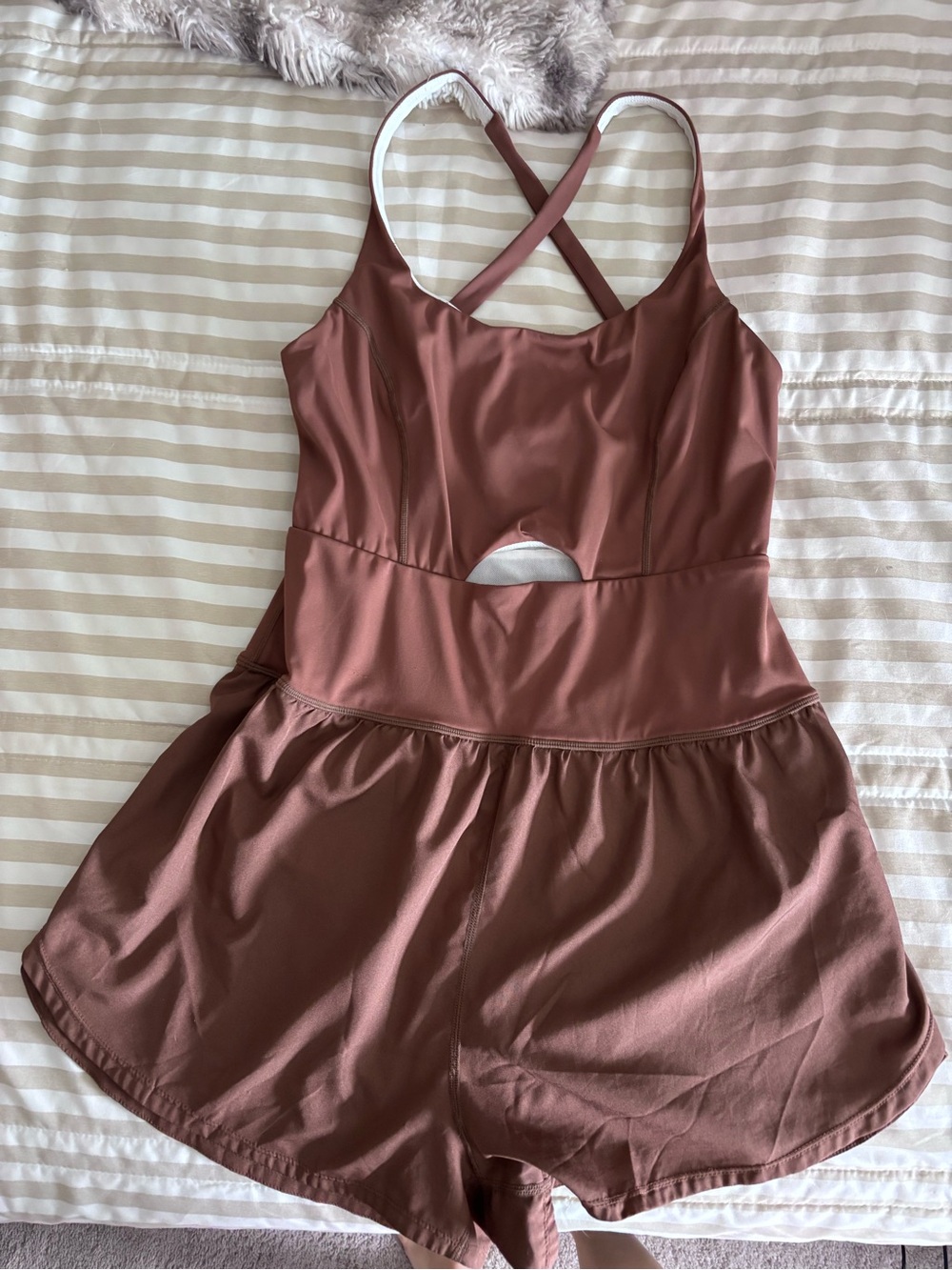 Brown and Crossback Romper